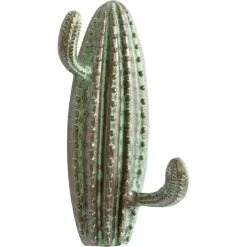 Patère 2 Têtes Vert Essuyé Cactus