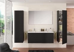 Meuble Double Vasque L.120 X H.47.2 X P.44 Cm, Noir, Nordik 5 Pcs