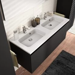 Meuble Double Vasque L.120 X H.47.2 X P.44 Cm, Noir, Nordik 5 Pcs 5 Meuble Double Vasque L.120 X H.47.2 X P.44 Cm, Noir, Nordik 5 Pcs -Salle De Bain Magasin 82046811 2 0 5797589 v 010000000000