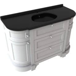 Meuble Salle De Bains 4 Pièces L.130 X H.83 X P.55 Cm, Blanc Et Noir, Charleston -Salle De Bain Magasin 82064804 3 0 5798253 h 000100000000