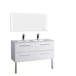 Meuble Salle De Bains 3 Pièces, Kiss L.120 X H.54 X P.50 Cm, Blanc, Kiss 7 Meuble Salle De Bains 3 Pièces, Kiss L.120 X H.54 X P.50 Cm, Blanc, Kiss -Salle De Bain Magasin 82101903 2 0 5932851 v 000000000000