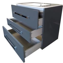 Meuble Salle De Bains 3 Pièces L.100 X H.68 X P.50 Cm, Gris Brillant, Senso -Salle De Bain Magasin 82101940 3 0 5935303 v 000000000000