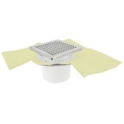 Siphon Vertical Pour Douche Carrelée Avec Grille Inox Et Natte, NICOLL