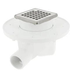 Siphon Pour Carrelage, Sortie Horizontale+ Cadre+grille Carré 10×10, NICOLL