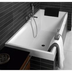 Baignoire Rectangulaire L.180x L.80 Cm Blanc, VILLEROY & BOCH Squaro Crystal