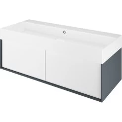 Meuble Double Vasque, 2t L.120 X H.32 X P.48 Cm, Gris Paris 2, Neo Frame