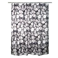 Rideau De Douche En Textile L.180 X H.200 Cm, Galet SENSEA