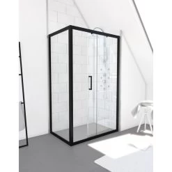 Paroi Latérale, L.80 Cm Factory Verre Transparent 6 Mm Noir