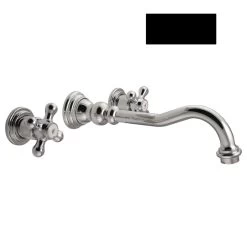 Mélangeur De Lavabo Mural Noir Brillant, MARTI 1921 Sixtina 3 éléments