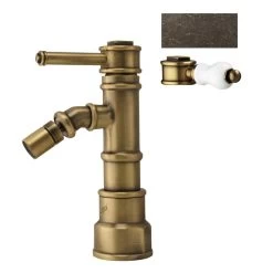 Mitigeur De Bidet Vieux Laiton, MARTI 1921 Loft Rustique Poignée Porcelaine