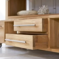 Meuble Double Vasque L.160 X H.75 X P.55 Cm, Teck -Salle De Bain Magasin 82345914 3 0 5719521 v 000010000000