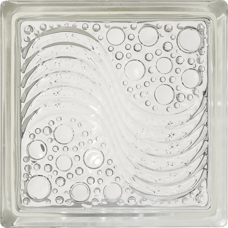 Brique De Verre, Transparent Vague Brillant 1 Brique De Verre, Transparent Vague Brillant
