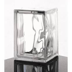 Angle Brique De Verre, Transparent Ondulé Brillant