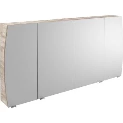 Armoire De Toilette L. 140 Cm, Imitation Chêne Image