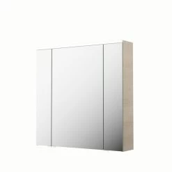 Armoire De Toilette Lumineuse L. 75 Cm, Imitation Chêne Naturel, SENSEA Neo