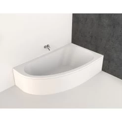 Baignoire Asymétrique Droite L.160x L.90 Cm Blanc Nerea
