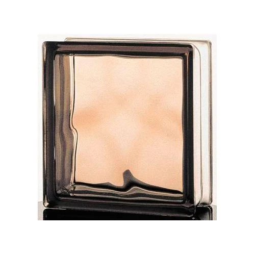 Brique De Verre, Bronze Ondulé Brillant 1 Brique De Verre, Bronze Ondulé Brillant