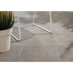 Carrelage Sol Extérieur Forte Effet Béton Gris Alma L.45 X L.45 Cm