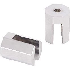 Lot De 2 Supports Tablette Octogonaux, Chromé Brillant