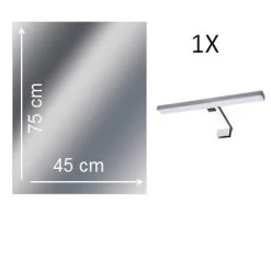 Miroir Lumineux Avec éclairage Intégré, L.45 X H.75 Cm Remix