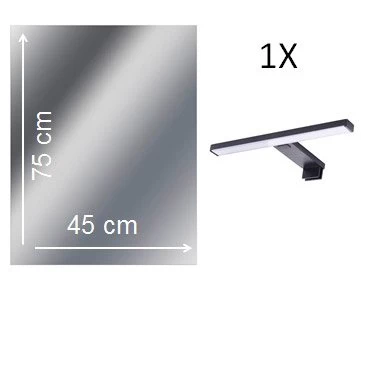 Miroir Lumineux Avec éclairage Intégré, L.60 X H.75 Cm Remix 1 Miroir Lumineux Avec éclairage Intégré, L.60 X H.75 Cm Remix