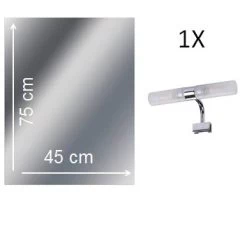 Miroir Lumineux Avec éclairage Intégré, L.45 X H.75 Cm Remix