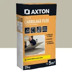 Mortier Colle, Poudre AXTON Flex Beige 25 Kg, 5 M²