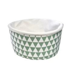 Panier En Polyester Blanc Et Motif Géometrique Bleu, Geometric