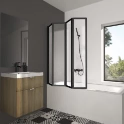 Pare-baignoire 4 Volets Pivotant Pliant H.140 X L.110 Cm Tribeca