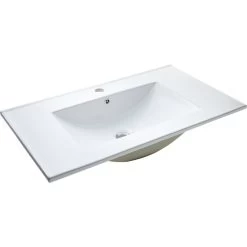 Plan Vasque Simple Céramique L.81 X P.46 Cm Blanc