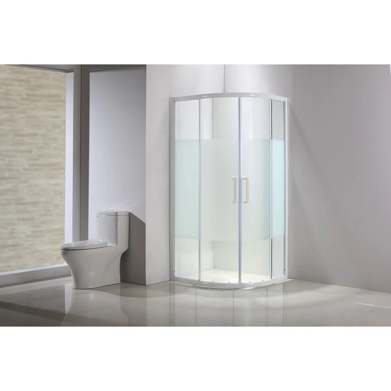 Porte De Douche, Angle 1/4 De Cercle, L.79 Cm X L.79 Cm, Sérigraphié, Quad 1 Porte De Douche, Angle 1/4 De Cercle, L.79 Cm X L.79 Cm, Sérigraphié, Quad