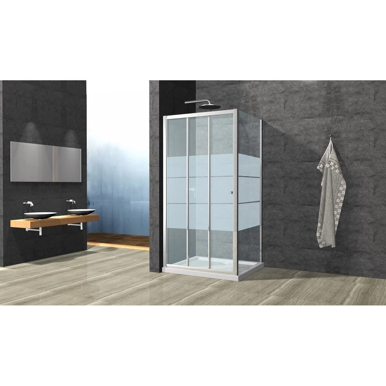 Porte De Douche Coulissante 98 Cm, Sérigraphié, Dado 1 Porte De Douche Coulissante 98 Cm, Sérigraphié, Dado