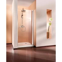 Porte De Douche Pivotante 90 Cm, Transparent, Fara5