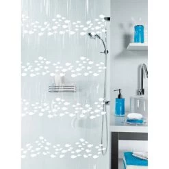 Rideau De Douche En Plastique L.180 X H.200 Cm Blanc, Sardaigne SENSEA