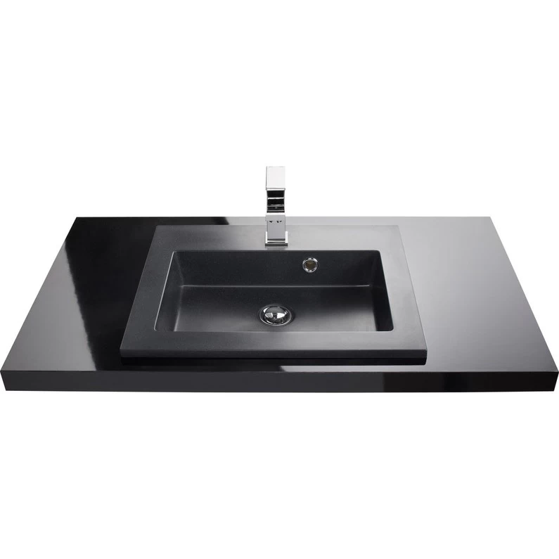Vasque à Encastrer Résine De Synthèse L.50 X P.40 Cm Noir Polly 2 Vasque à Encastrer Résine De Synthèse L.50 X P.40 Cm Noir Polly – Image 2